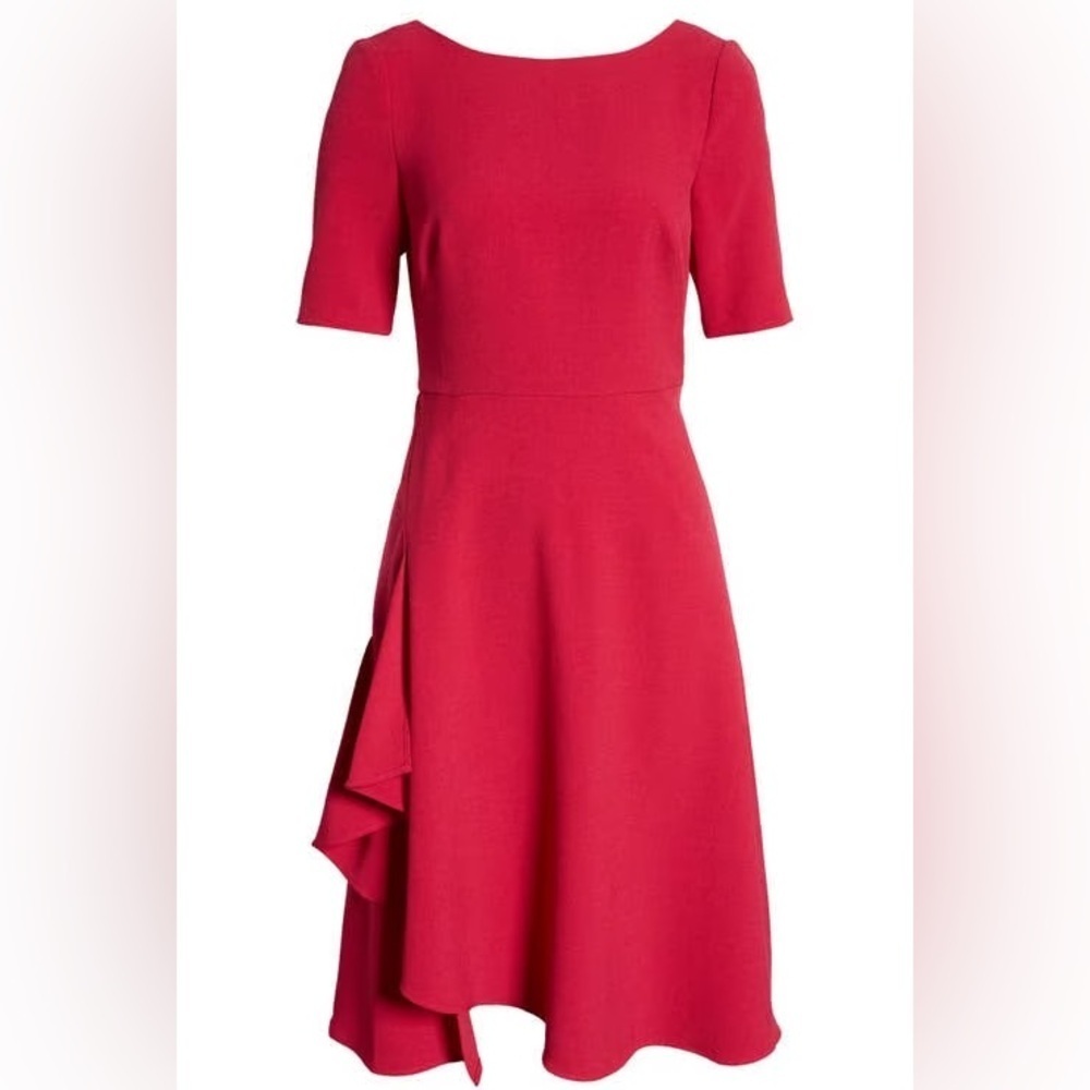 NWT Eliza J Side Ruffle A-Line Dress - Picture 2 of 8